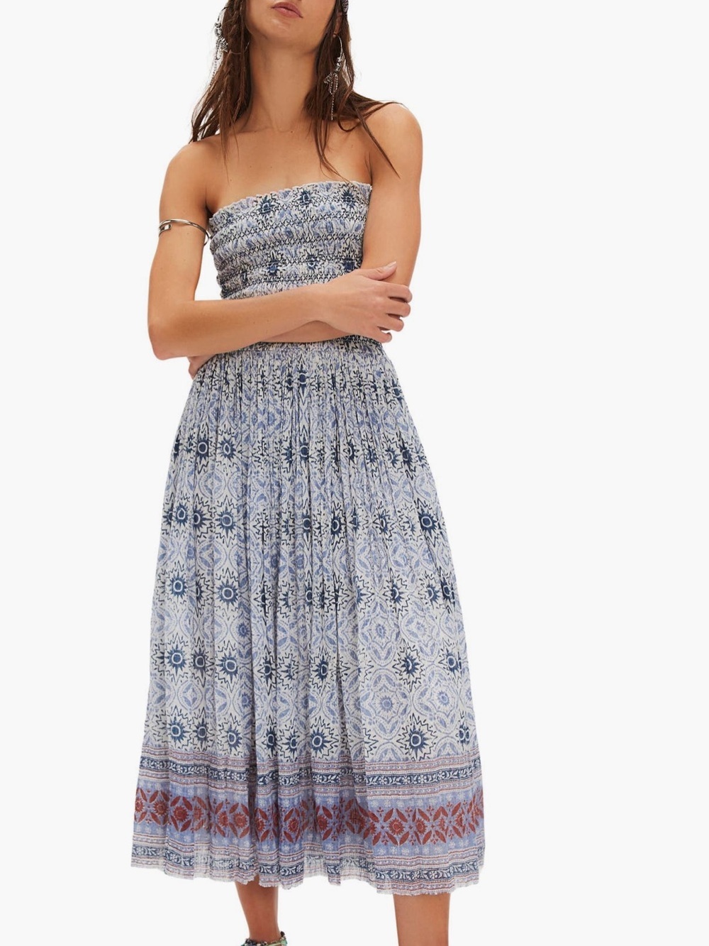 Free People Ravenna Tie Dye Gauze Maxi Skirt Convertible Dress XL